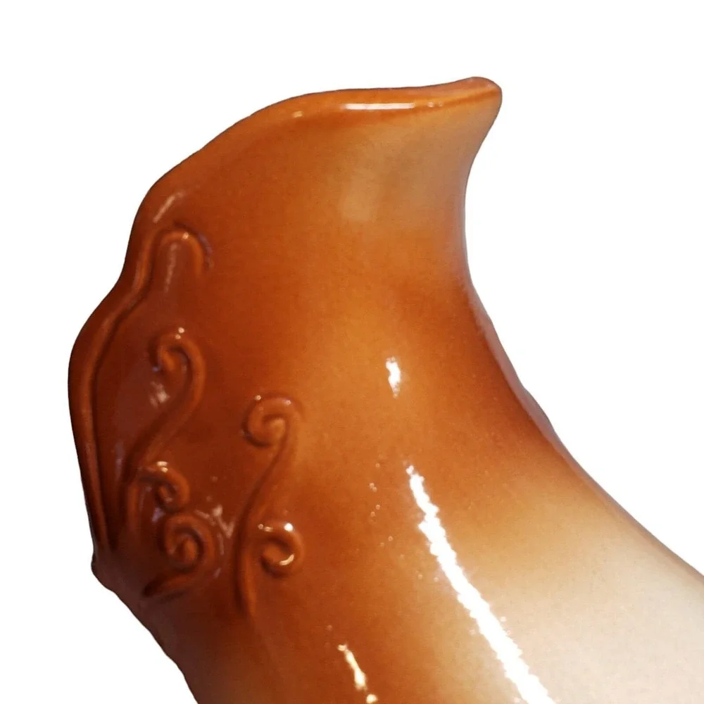 Antique Ironstone‎ USA Water Pitcher Copper Rust Ombre Floral